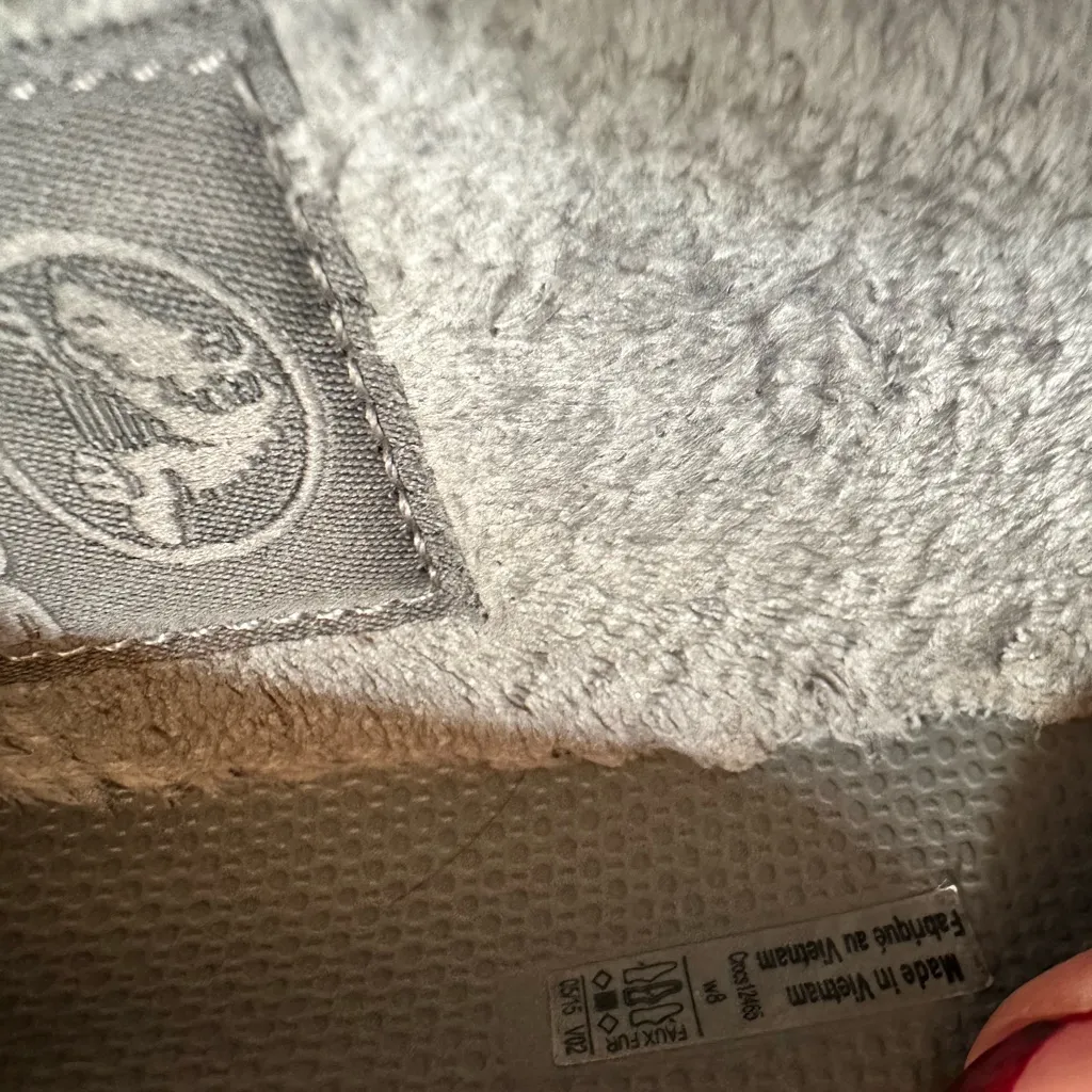 Crocs Mammoth Gray Faux Fur-Lined Ballet Flats Women’s Size 8 - Image 11