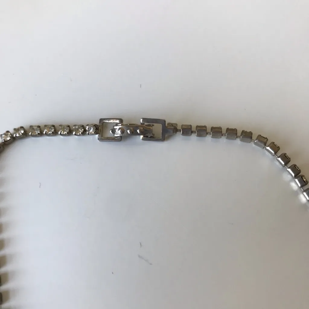 Vintage Rhinestone Tear Drop Emerald Green Necklace - Image 6