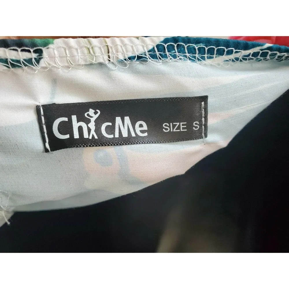 Chicme Women's Multicolor Floral Polyester Square Neck Long Sleeve Jumpsuits S - Image 9