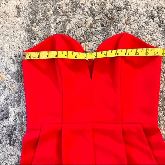 AMANDA UPRICHARD Red Cherri Sweetheart Jumpsuit‎ NWOT Size P - Image 11