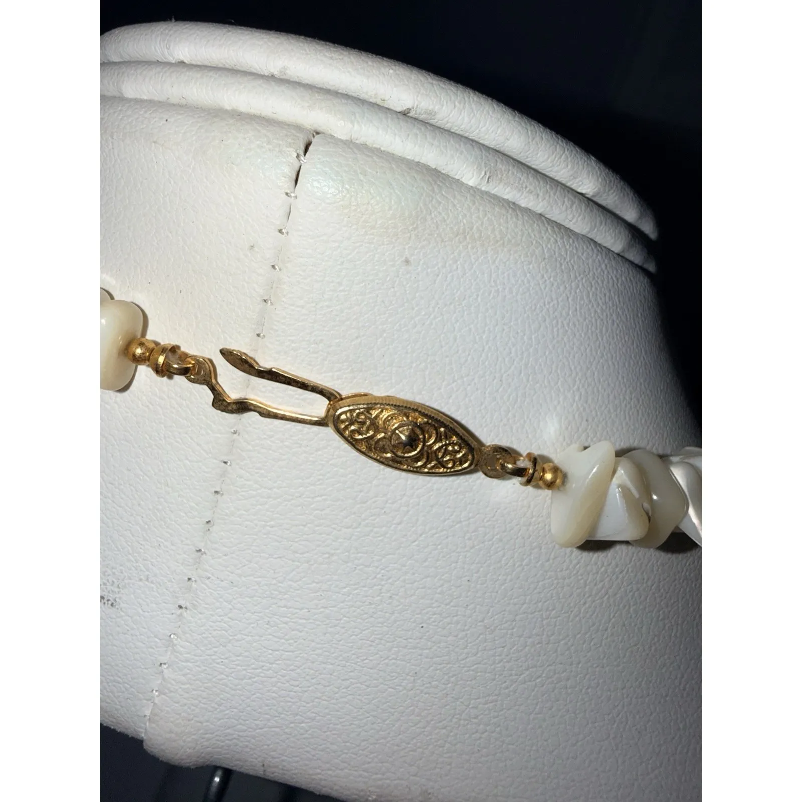 Vintage Lucoral Amber & Pearl Bead Necklace Beachy 18" - Image 5