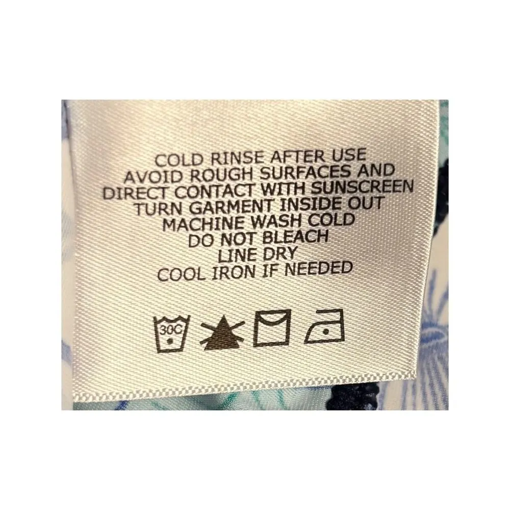 Coolibar Baycrest Swim Skirt Size Small Floral Blue UPF 50 Cruise Vacation Pool - Image 6