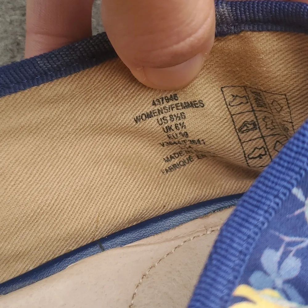 Lands' End Floral Pattern Fabric Ballet Flats with Leather Toe - Image 8