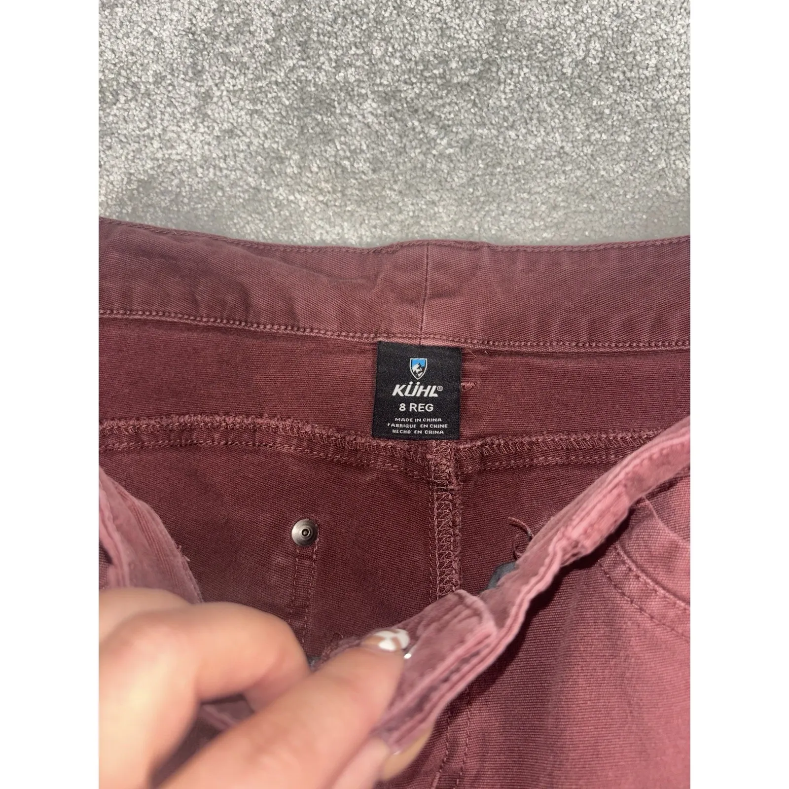 KUHL Legendary Pants Womens Sz 8 Maroon Red Slim Stretch Cotton * - Image 5