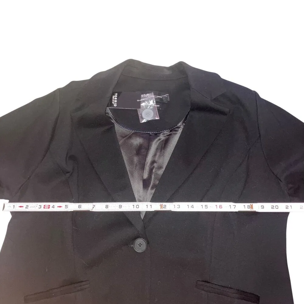 NWT Torrid Studio Soho Premium Ponte Black Stretch Blazer-1x 14-16 - Image 6