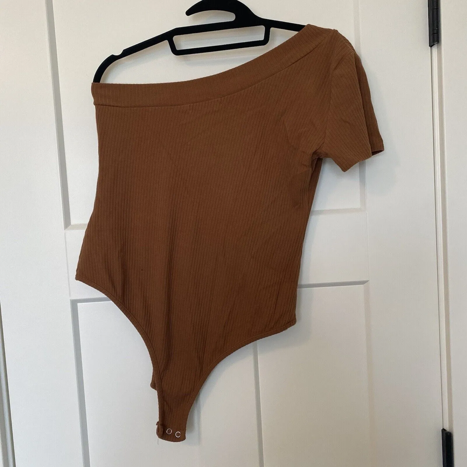 ReoRIa‎ Women's One Shoulder Bodysuit Brown Size Large - Image 4
