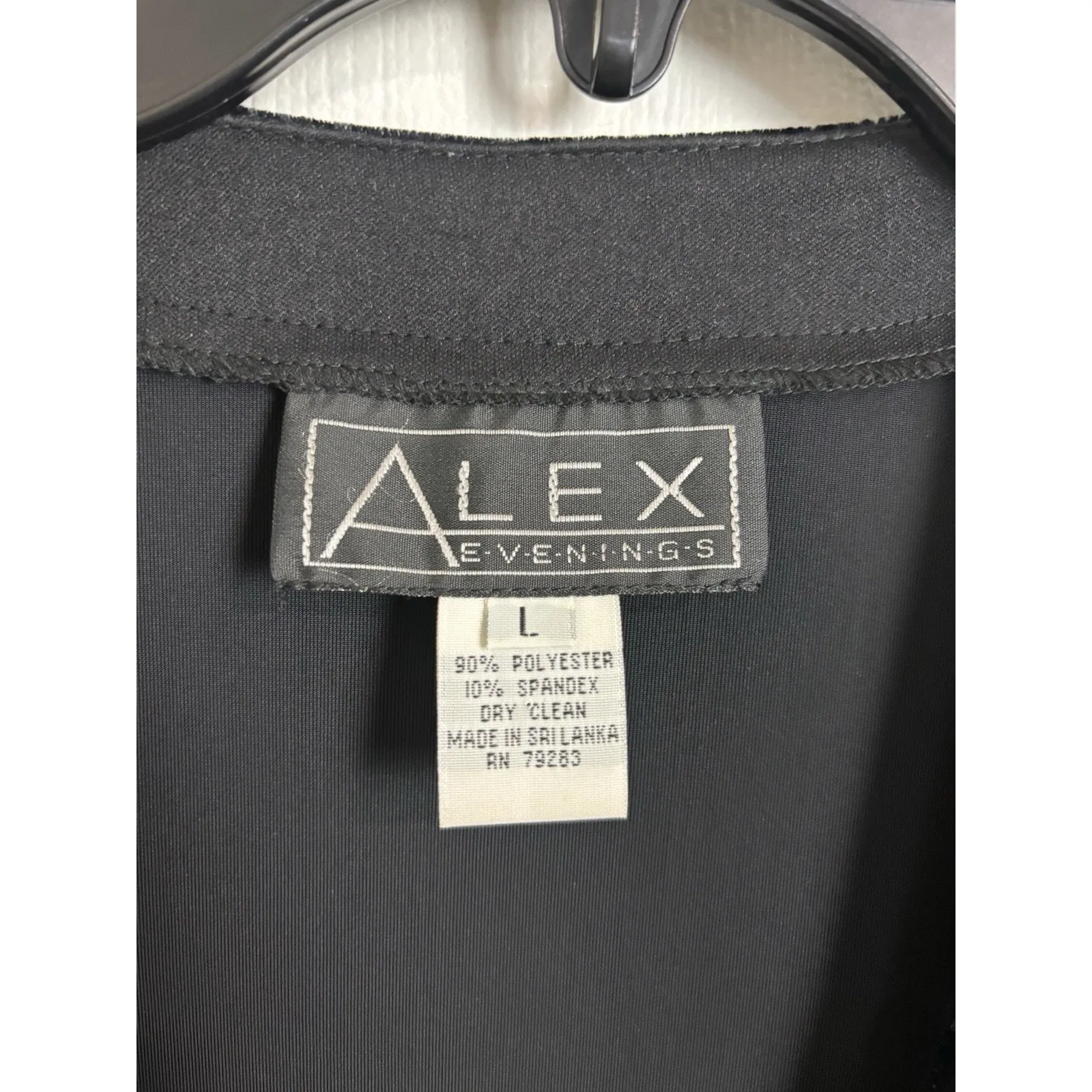 Vtg 90s Alex Evenings Black Velvet Open Front Blazer Size Large Fairy Grunge - Image 3