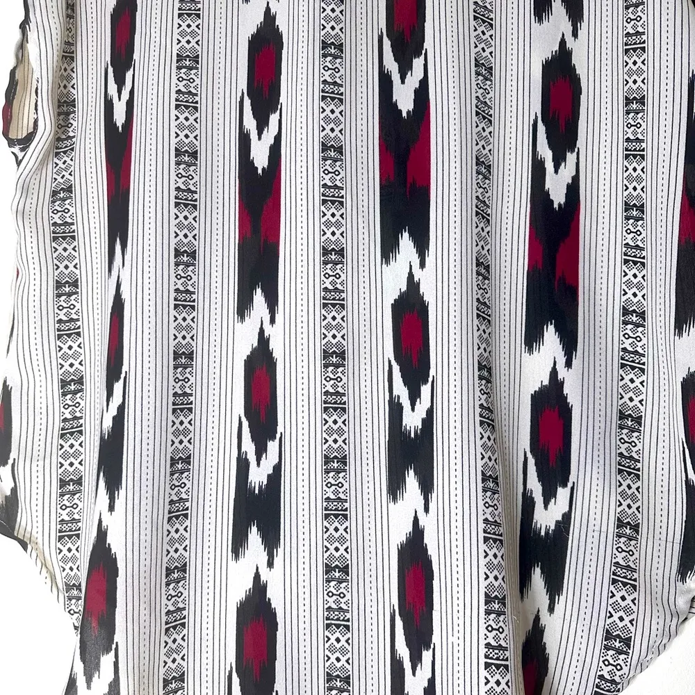Anthropologie Marisol Sheer ikat pattern v neck blouse sizeXL - Image 7