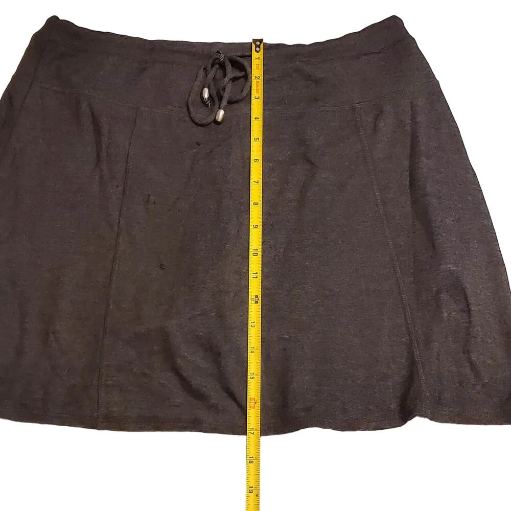 XL Skort Women Pull On Drawstring Heathered Gray Short Tennis Workout - Image 4