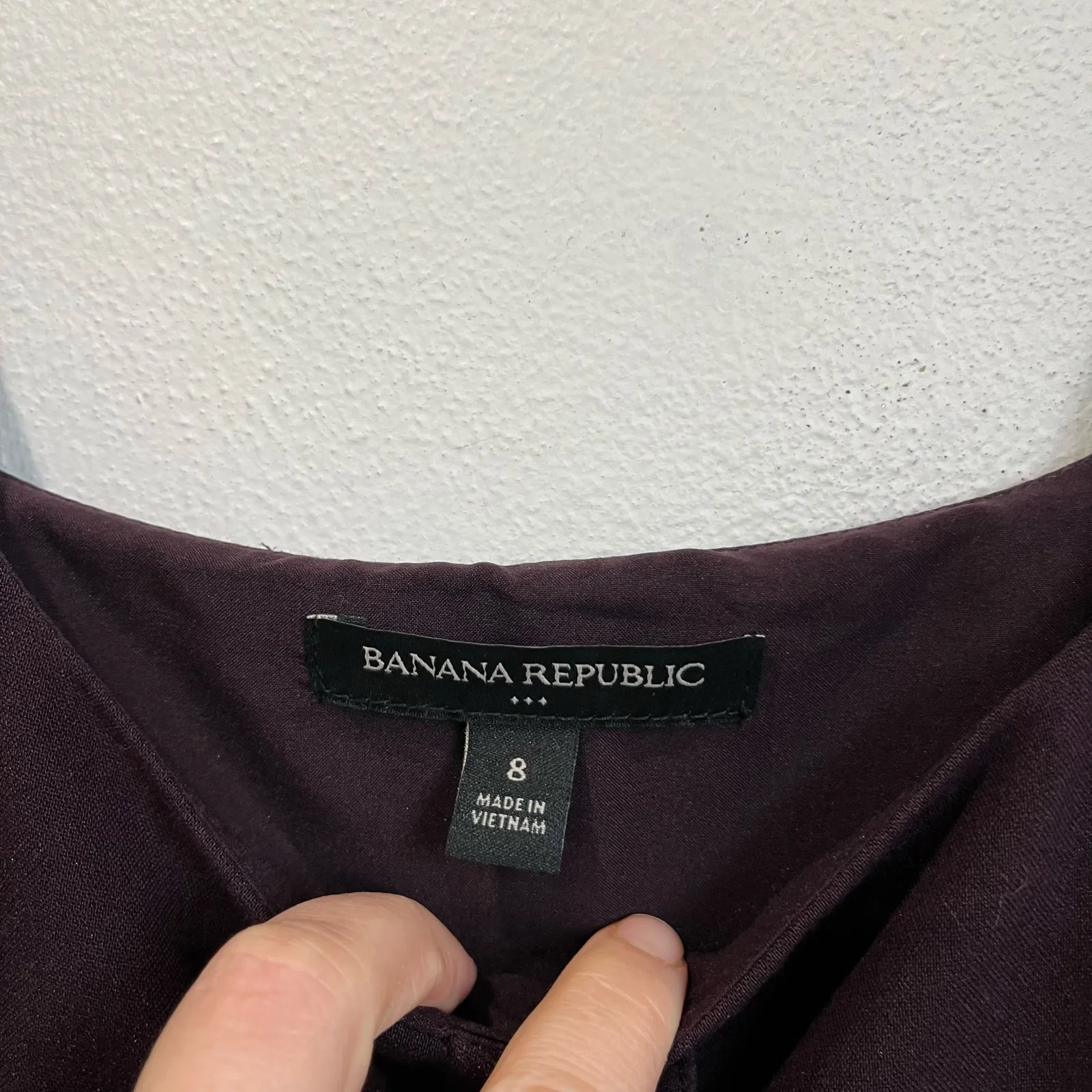 Banana Republic Plum Button Front Midi Dress Preppy Workwear Size 8 - Image 4