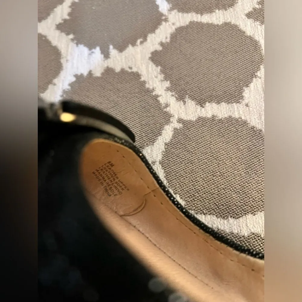 Antonio Melani all leather black metallic flats w buckle. Love, gorgeous details - Image 5