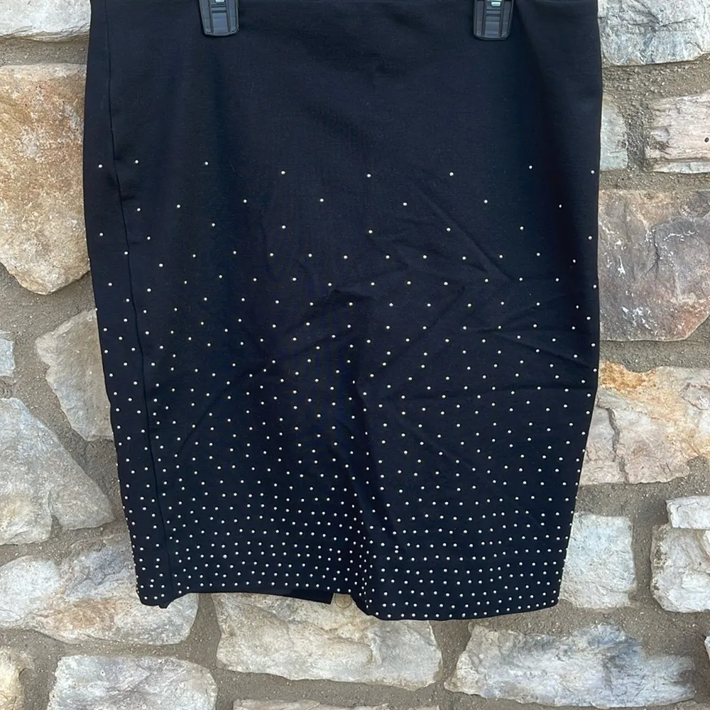 White House Black Market (WHBM) black pencil skirt silver bling size 8 - Image 7