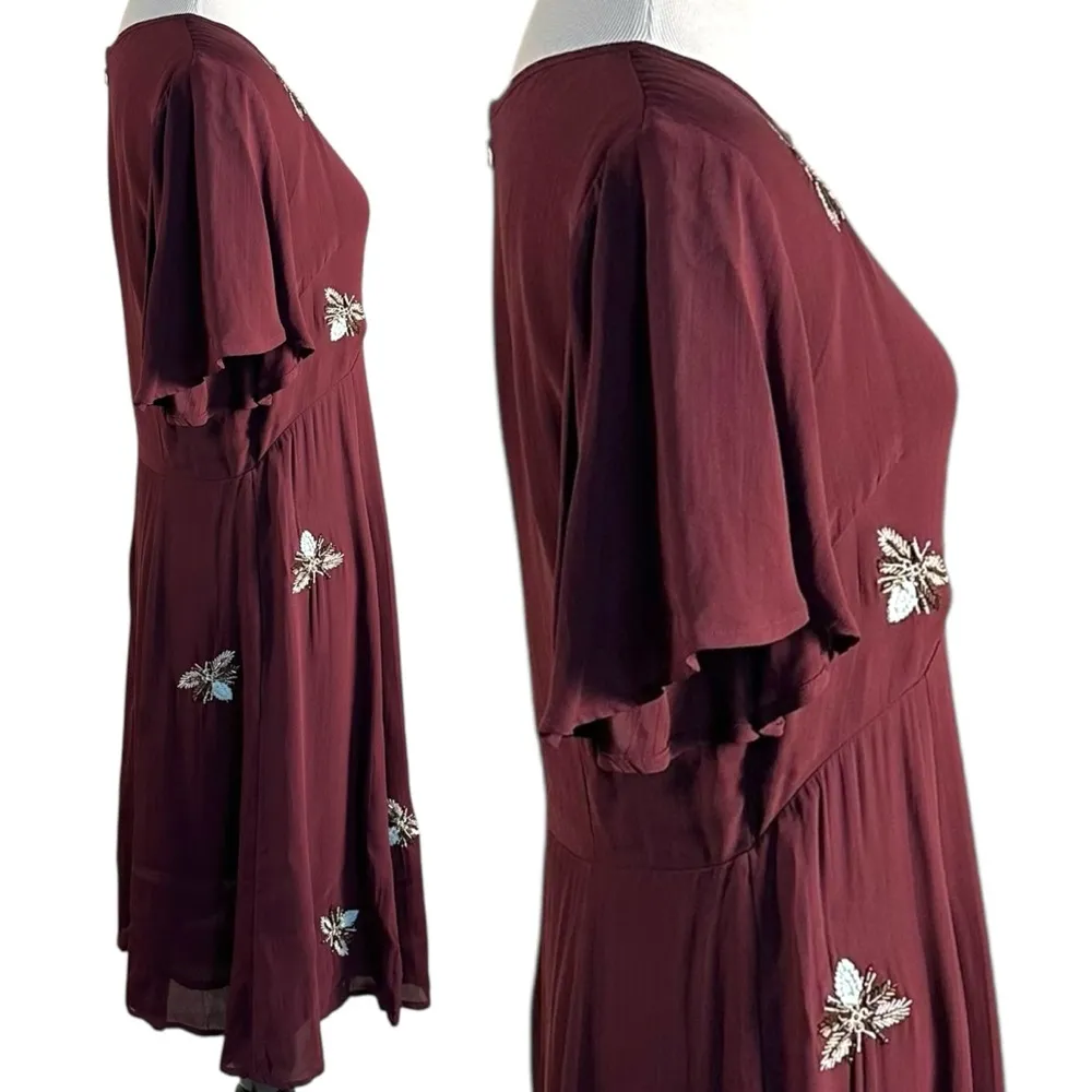 Anthropologie Moulinette Soeurs Beaded Firefly Dress Size 6 Dainty Embroidered - Image 8