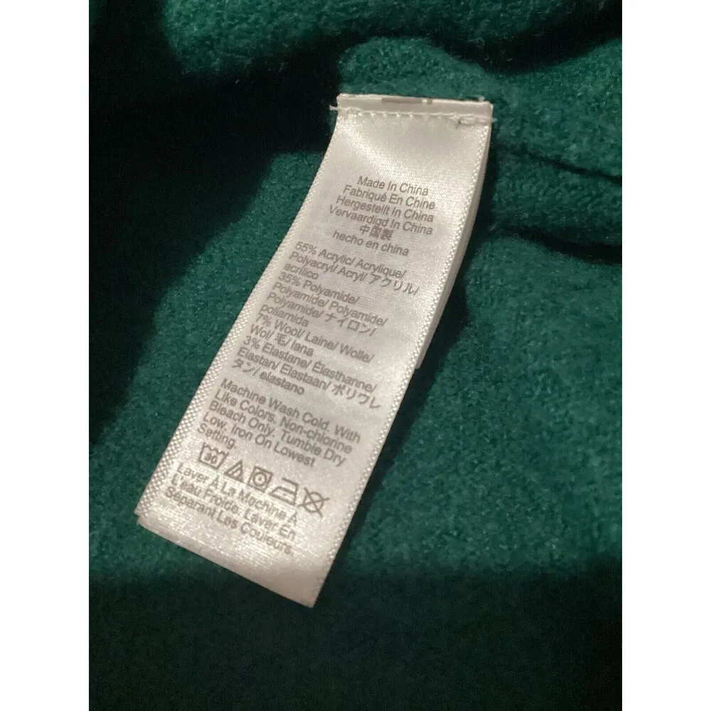 J Crew Sweater Womens S Kelly Green Extra Soft Wool Blend Pullover Oversized - Image 5