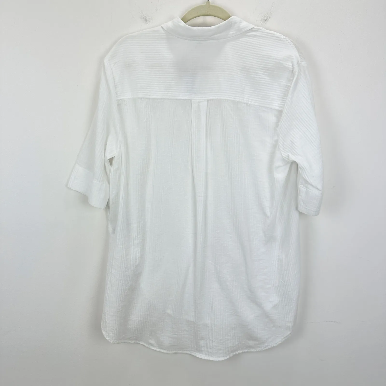 J.Crew Popover Shirt Airy Gauze Tunic Relaxed Cotton Beach Resort White XXS NWT - Image 10