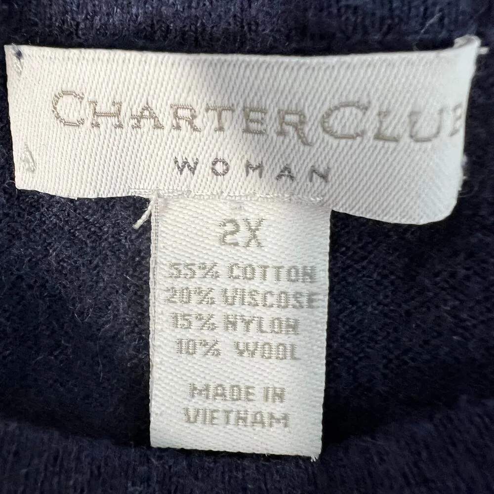 Charter Club Sweater 2X Cotton Wool Polka Dot Lightweight Business Casual Career - Image 2