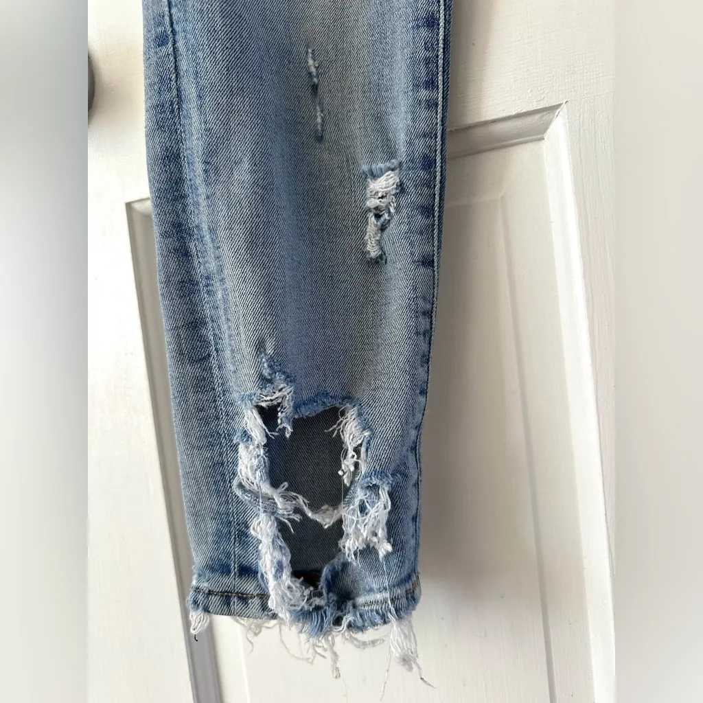 AGOLDE‎ Skinny Sophie Crop Distressed Destroyed Blue Denim Stretch Jeans Size 23 - Image 7