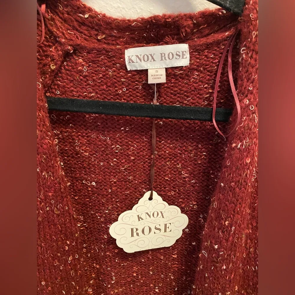 NWT Knox Rose Burgundy Open Knit Cardigan - Image 11