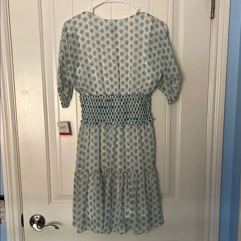 Taylor Blue and White Patterned Dress Size XS - Image 2