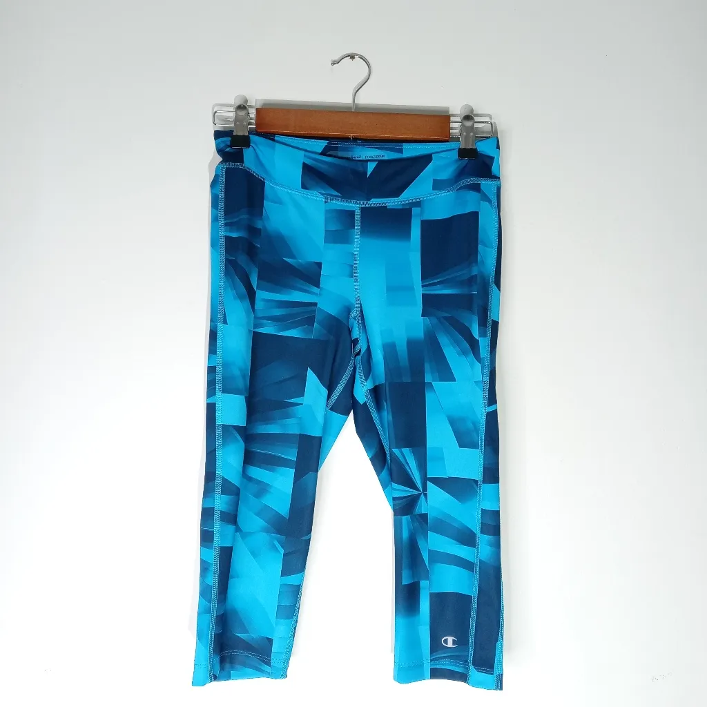 Champion Abstract Blue Powertrain Capri Leggings - Image 2
