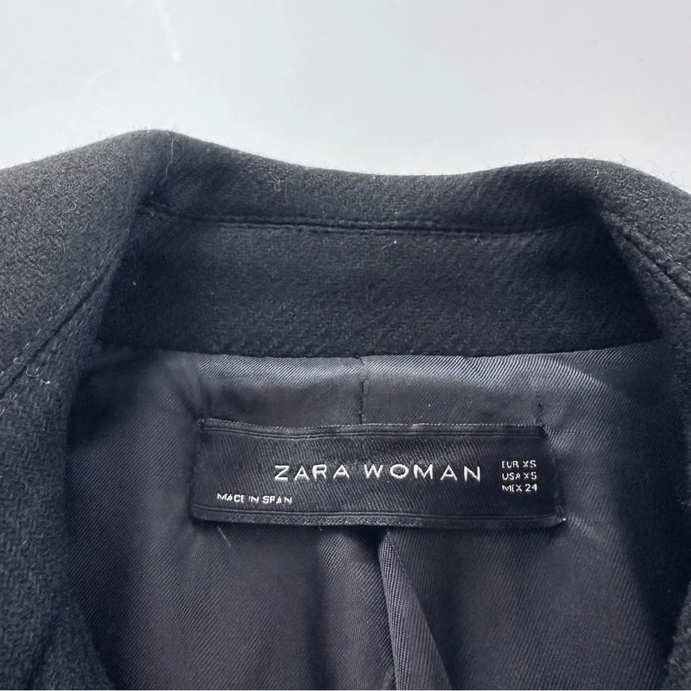 Zara Short Coat With Gold Metallic Buttons Black - Image 7