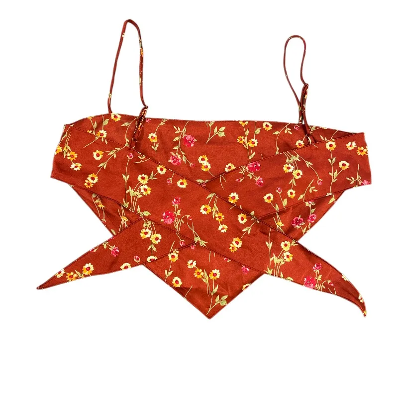 Danielle Bernstein Bandana Top in Roses and Daisies Redwood LARGE - Image 4