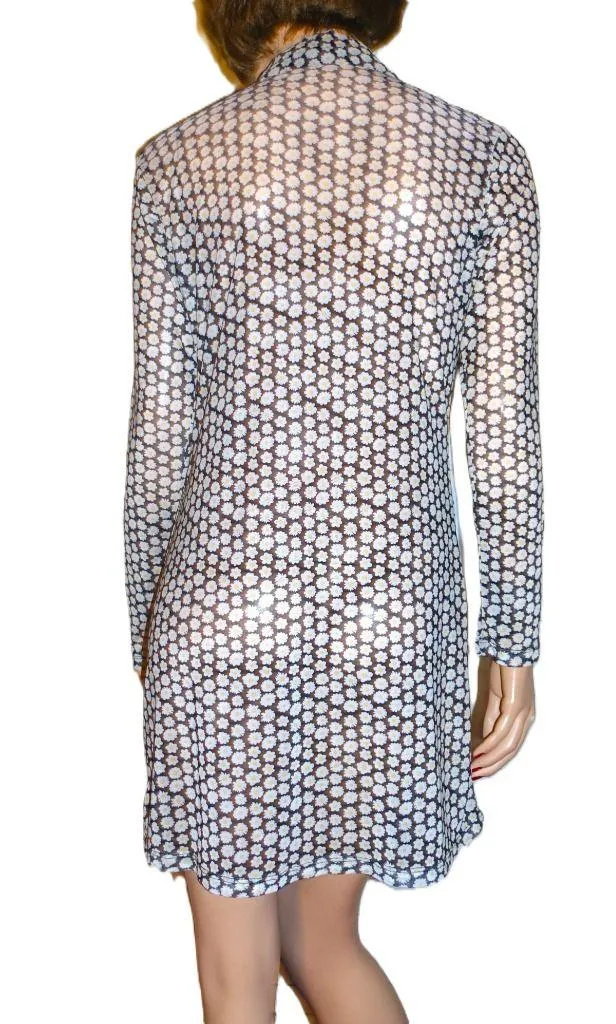 Wild Fable Black Yellow Floral Sheer Shirt Dress M - Image 6