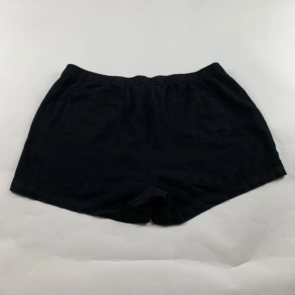 Old Navy Black Linen Blend High Rise Pull On Shorts XL - Image 6