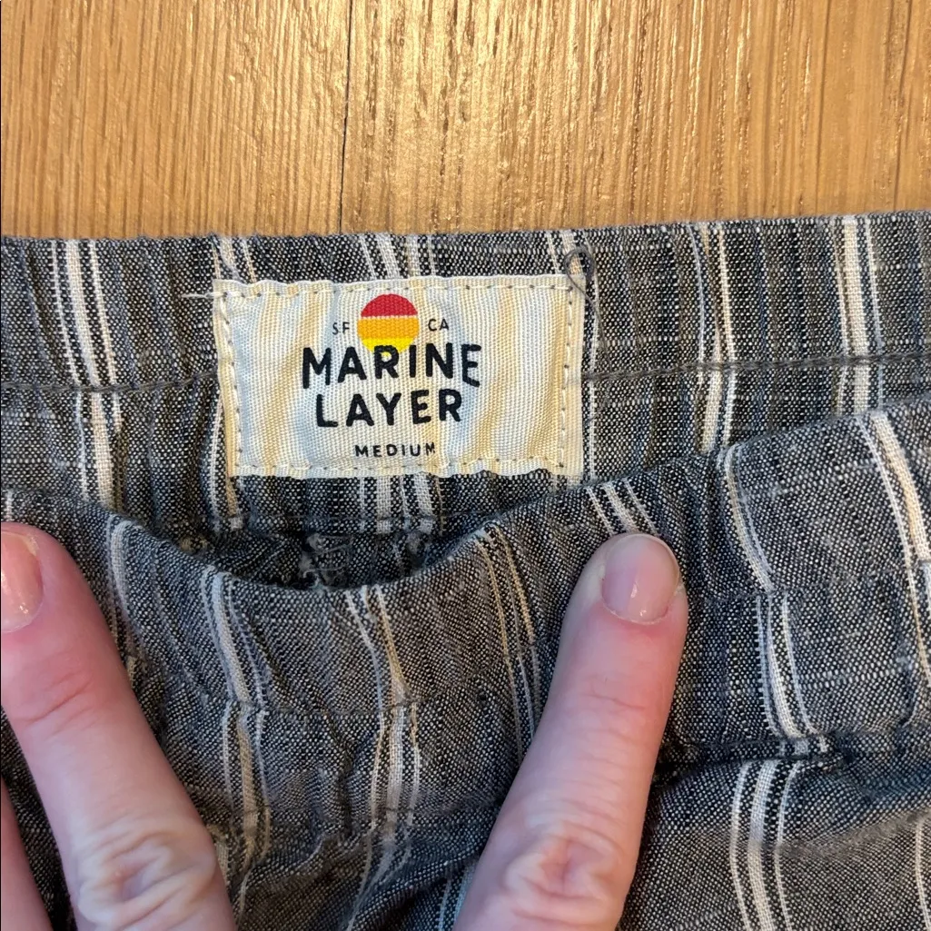 Marine layer  Allison Pant Cropped Straight Leg Stripe Size Medium - Image 6