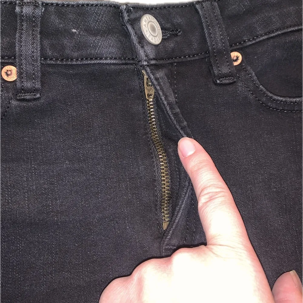 Y2K American Eagle Outfitters Black A-Line Denim Jean Mini Skirt  Vintagecore 00 - Image 4