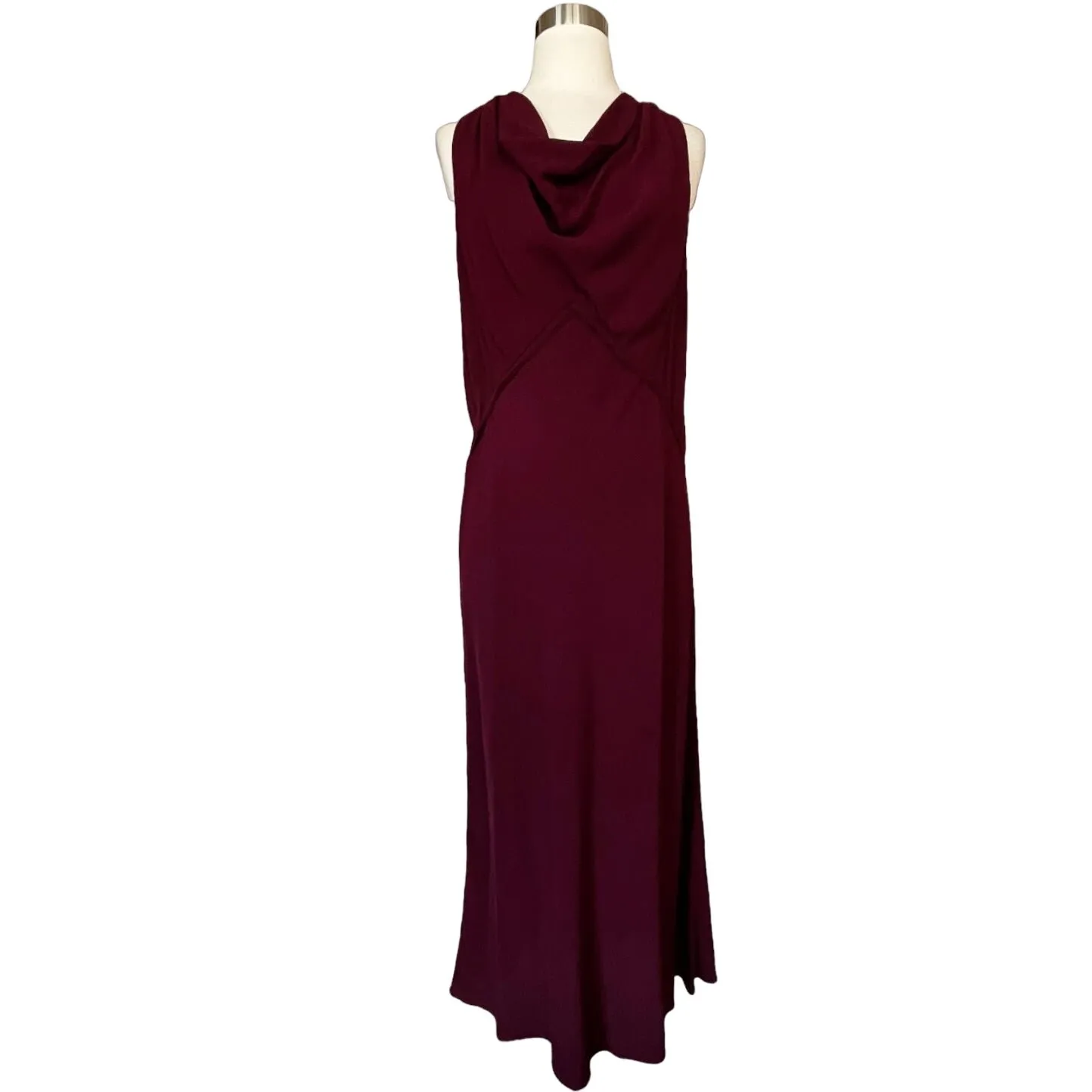 MARC JACOBS Halter Cowl Neck Dress Maxi Sleeveless Shift Wine Burgundy 6 NWT - Image 2