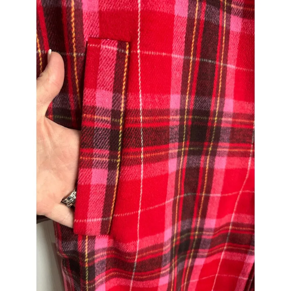 Old Navy NWT  Soft-Brushed Overcoat Red Tartan size XL - Image 8