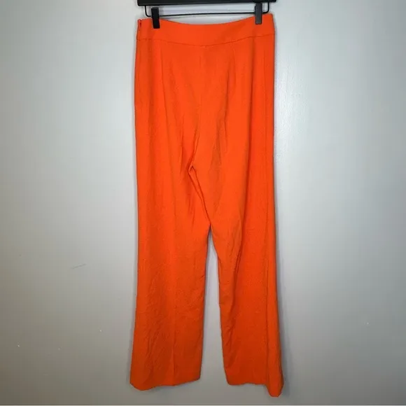 Zara Flat Front Wide Leg Orange Trousers‎ Size S NWT - Image 4