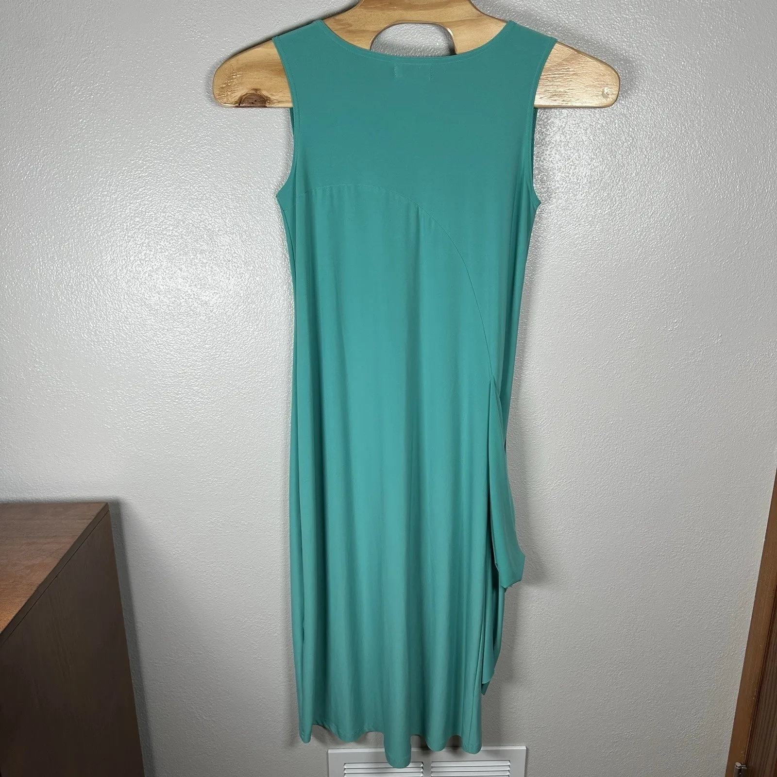 Sympli Dress Womens 12 Turquoise Green Sleeveless Midi Maxi Draping Lagenlook - Image 4