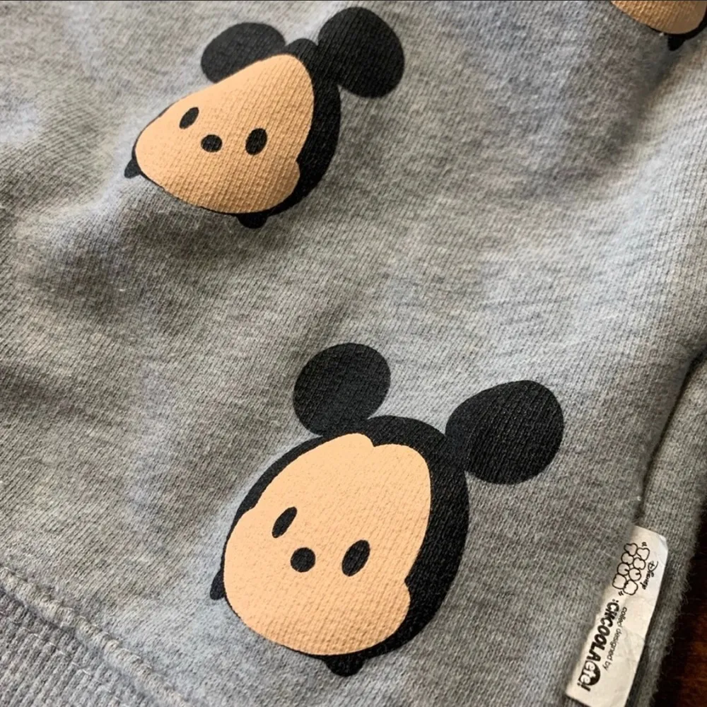 Disney x Chocolate Mickey Mouse Tsum Tsum Sweatshirt gray small black kawaii - Image 2