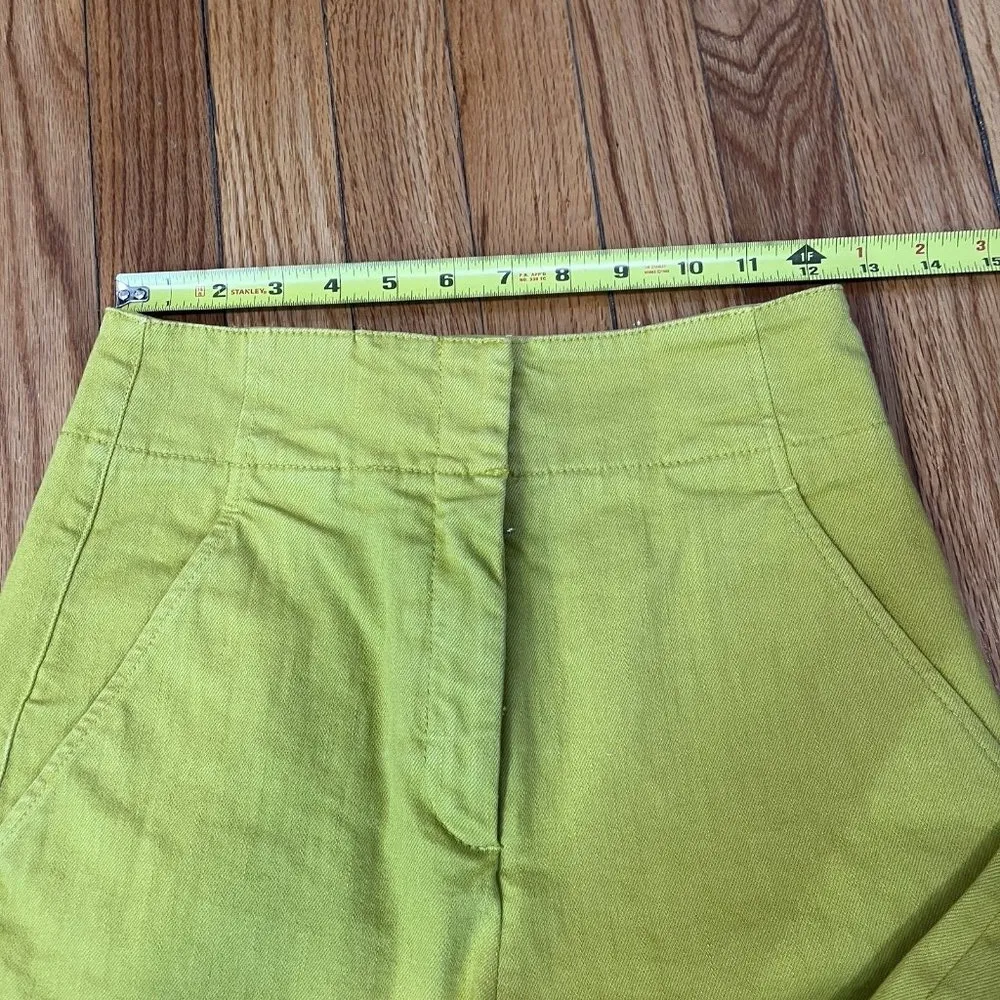 Tibi NWT High-waist Wide-leg Cropped Jeans In Mustard Yellow Size 2‎ - Image 13