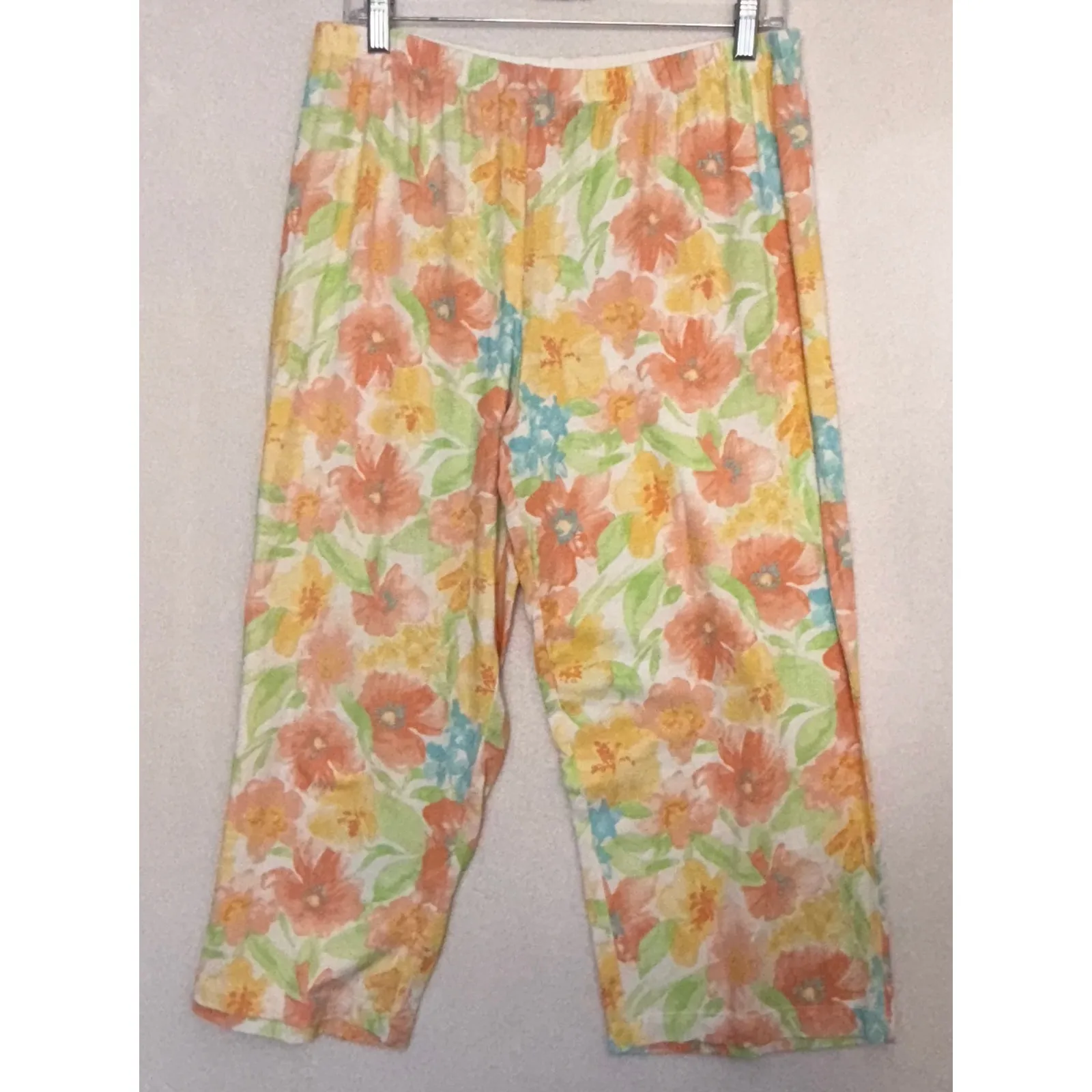 Chaps Shirt Sleep Pajama Shirt & Pants Sets Size M Watercolor Floral Loungewear‎ - Image 3