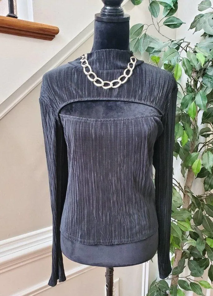 Leith Women Black 100% Polyester Mock Neck Long Sleeve Casual Top Shirt Size XL - Image 8