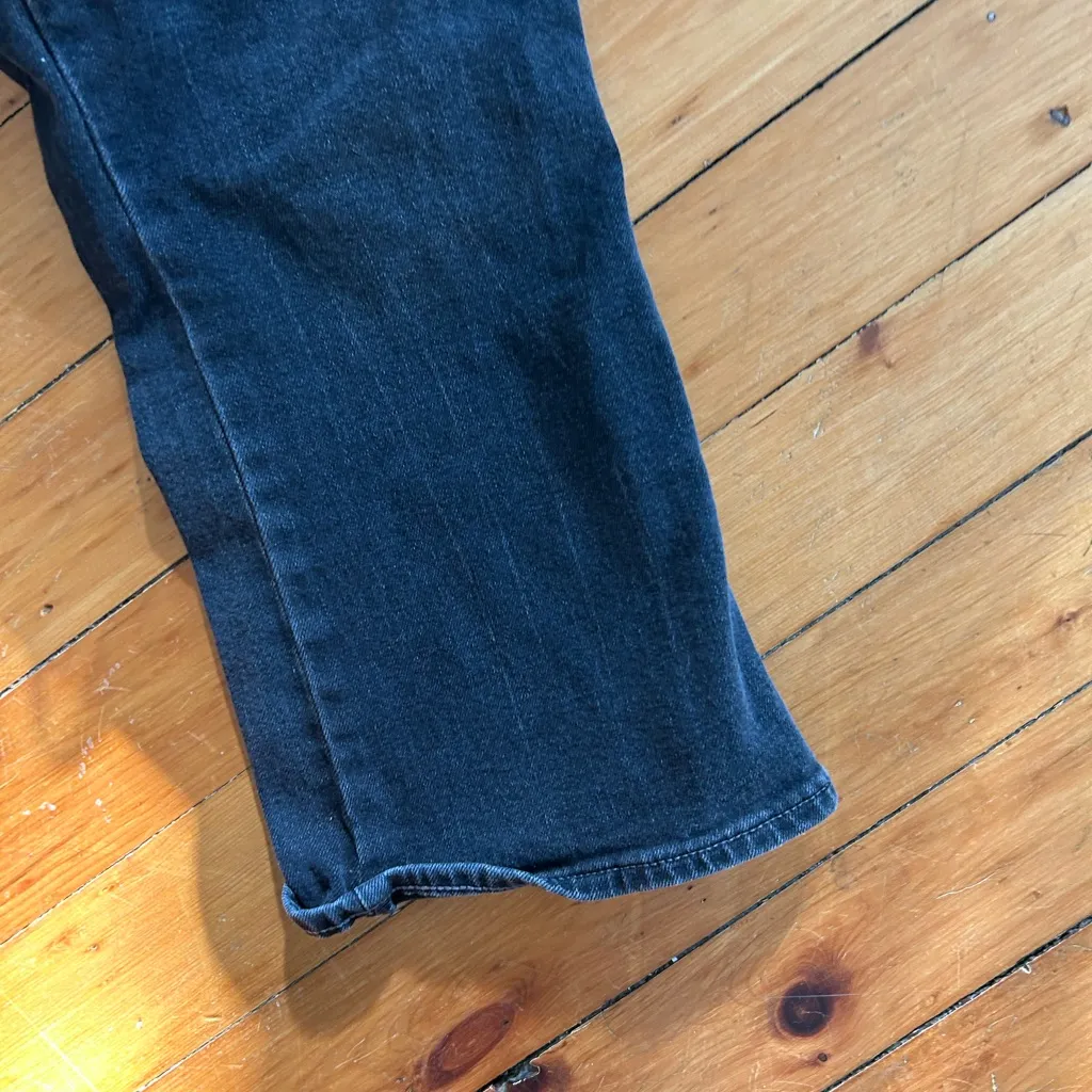 Old navy high rise vintage cropped flare secret smooth pockets black jeans 16 p - Image 4