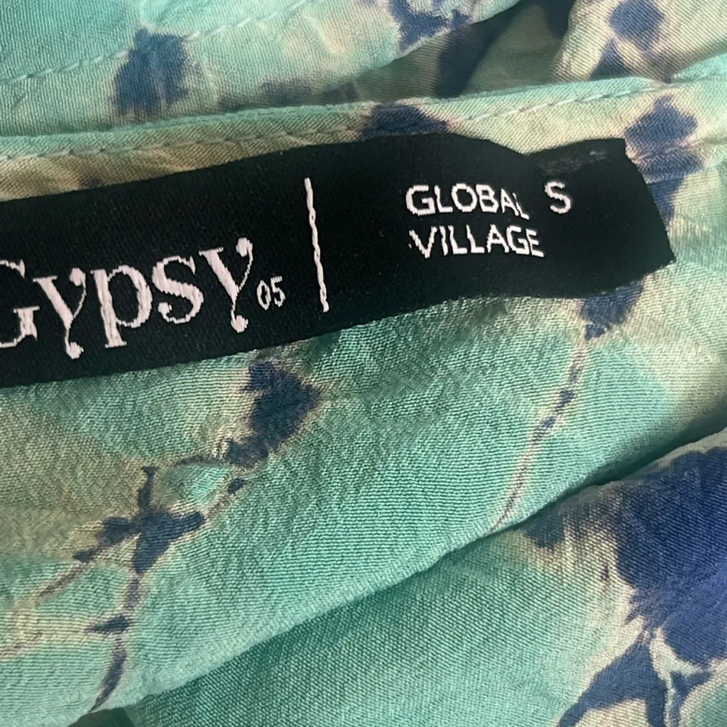 Gypsy Blue and Green Tie-Dye Women's Top - Image 4