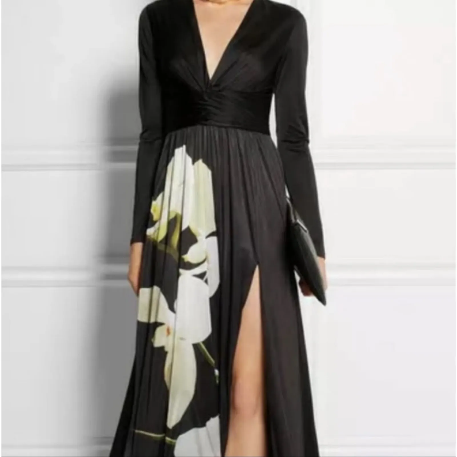 Altuzarra For Target Small Maxi Dress Black Floral Print V - Image 3