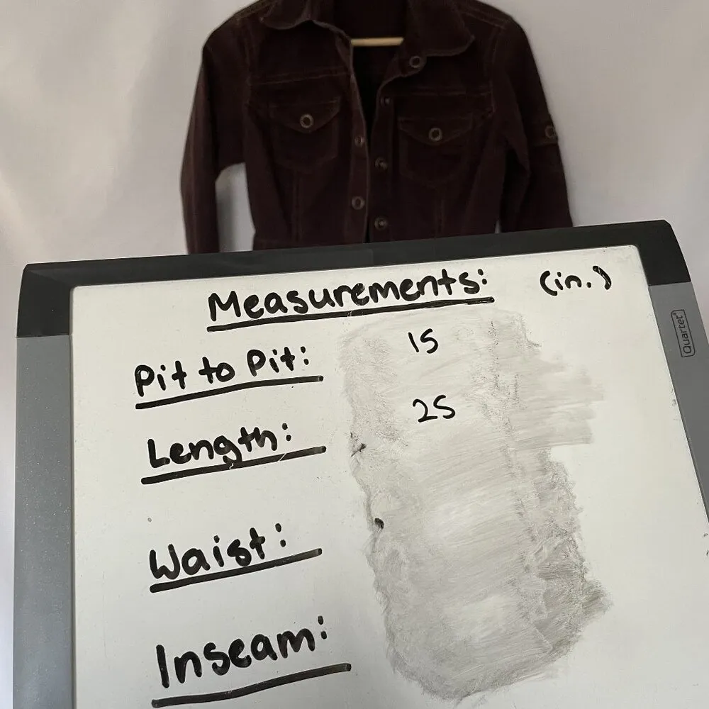 cAbi chocolate brown corduroy denim jacket vintage pockets XS cotton spandex - Image 8