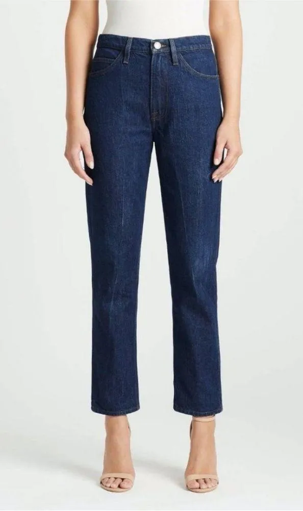 FRAME Le Italien High-Rise Straight Leg Jeans Vintage Blue Wash Size 27 DarkWash - Image 14