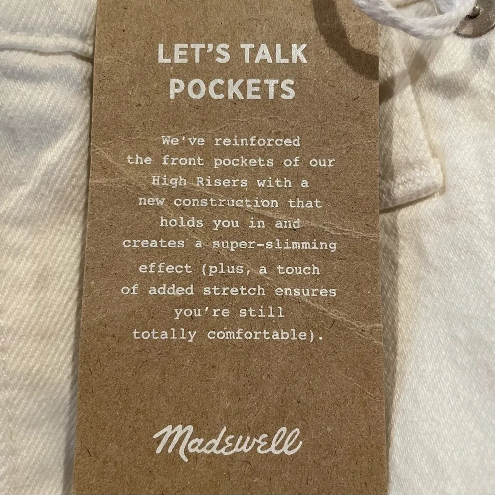 Madewell High Rise Denim Jean Shorts in Tile White 31 NWT - Image 6