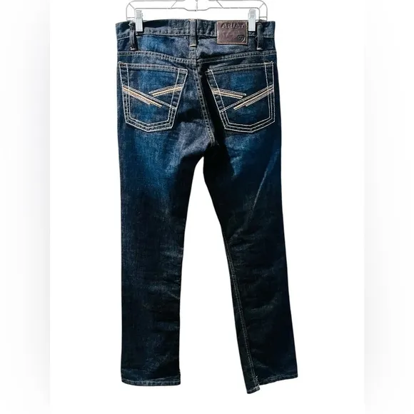 Ariat Cowboy Cut Dark Wash Jeans Size 30x32 Embroidered Casual Western Rodeo - Image 2