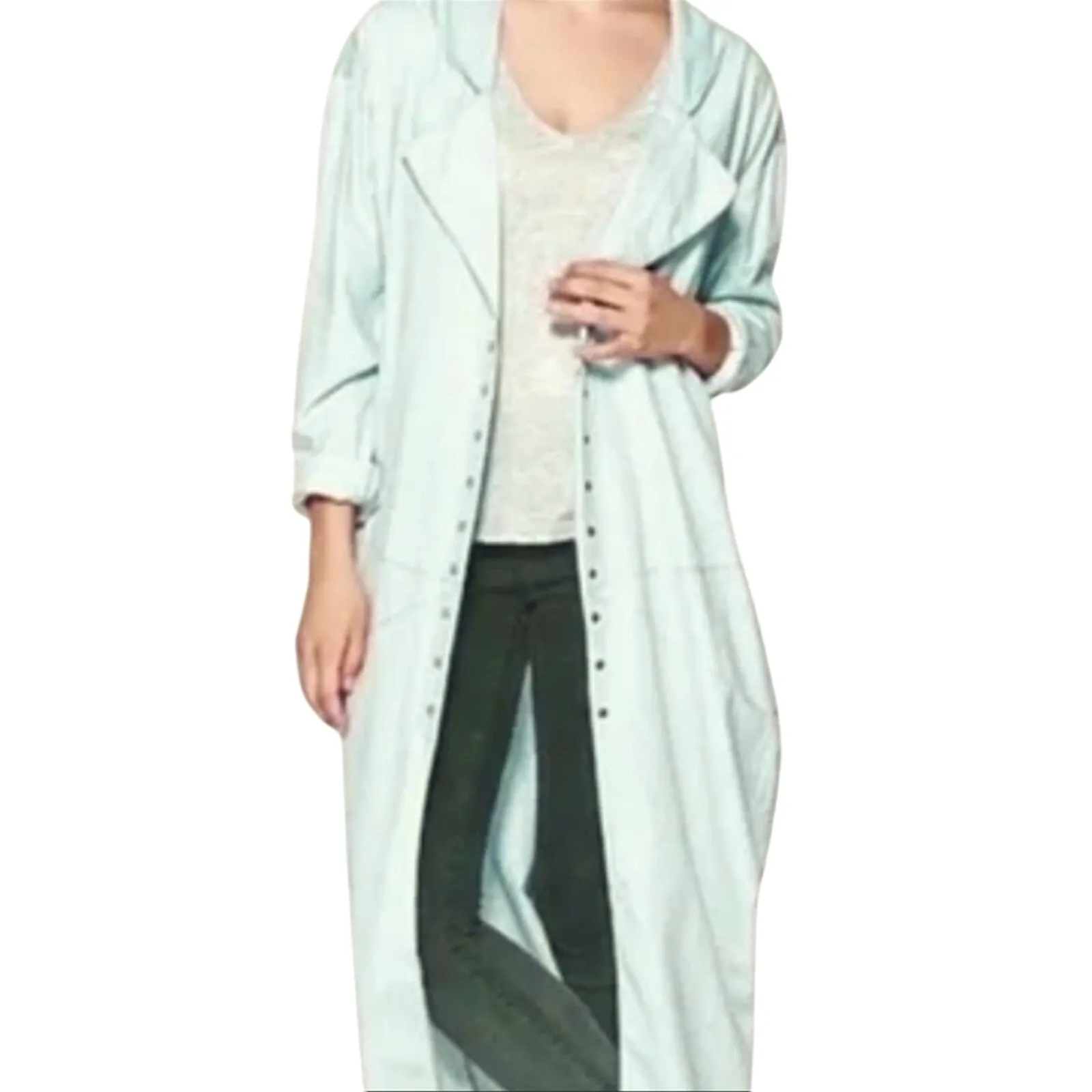 One Teaspoon Le Hustle Duster Coat XS Sage Green “She Wolf” NWT Long Jacket - Image 16