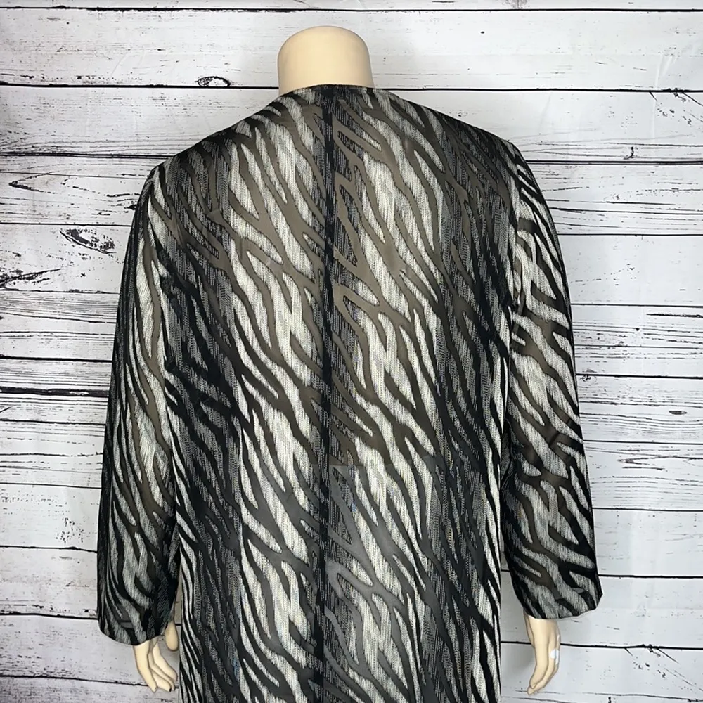 St. Bernard Classics Collection Size 20 Animal Print Duster Cardigan Jacket - Image 5