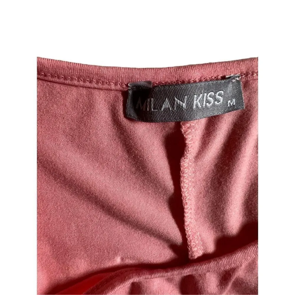 MILAN KISS Women's Sleeveless Maxi Dress with Pockets Dusty Pink M Black Size M - Image 7