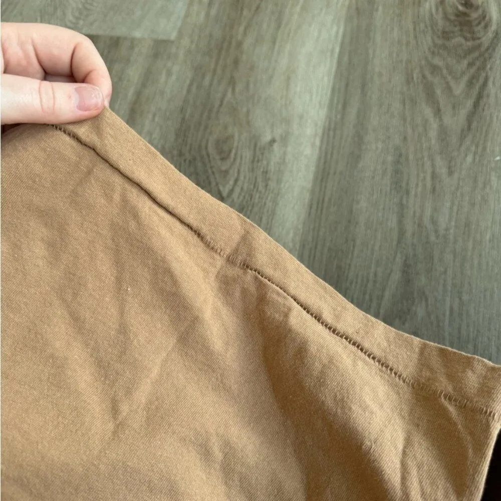 Nuuds Crop Short Sleeve Top Cropped Oversized Tan Nude Crewneck Baby XXXL Cotton Size undefined - Image 2