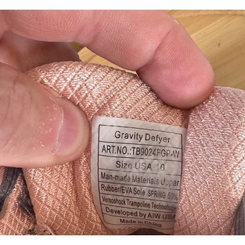 Gdefy Gravity Defyer Womens Gray Salmon Mighty Walk Running Sneakers Shoes 10 ** - Image 4